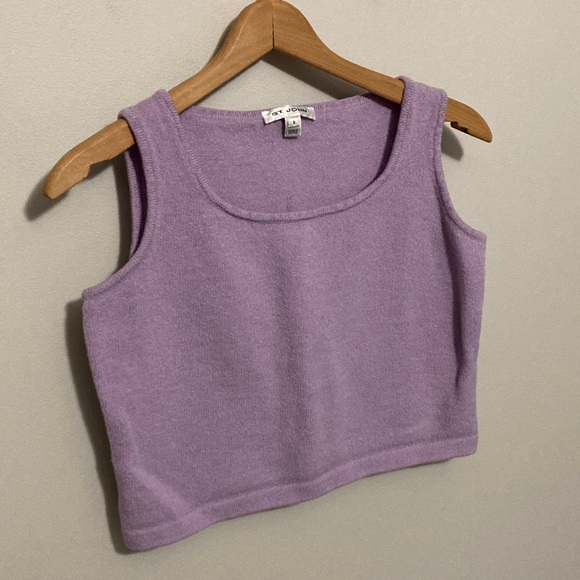 St. John Knit Lavender Purple Sleeveless Sweater Tank Top Size Small, Wool Blend - Picture 2 of 7